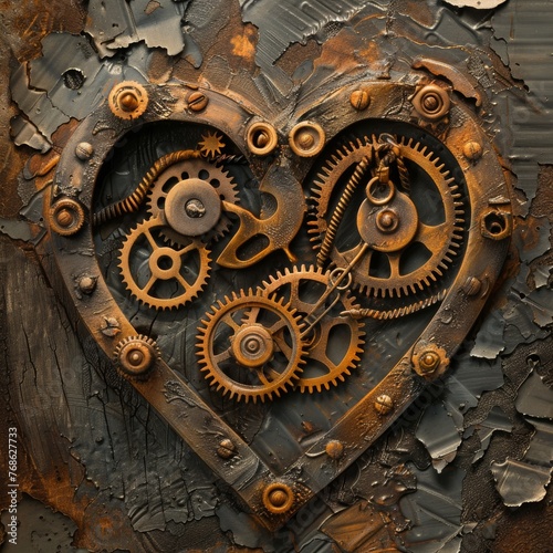 Intricate steampunk-style h...