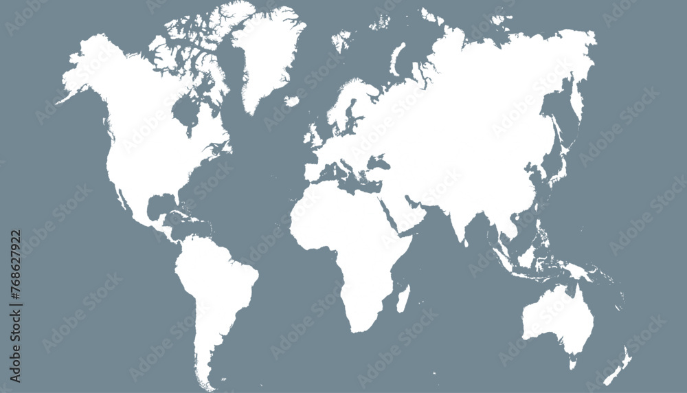 Obraz premium World map. Modern color vector map. Silhouette map