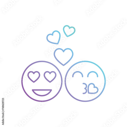 Gradient Color Love Emoji vector icon