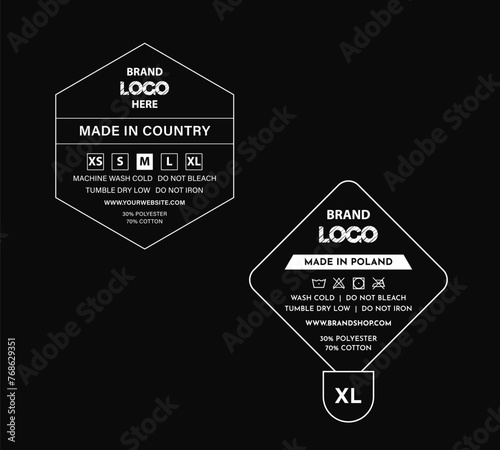 Neck label template concept vector or EPS design for cloths