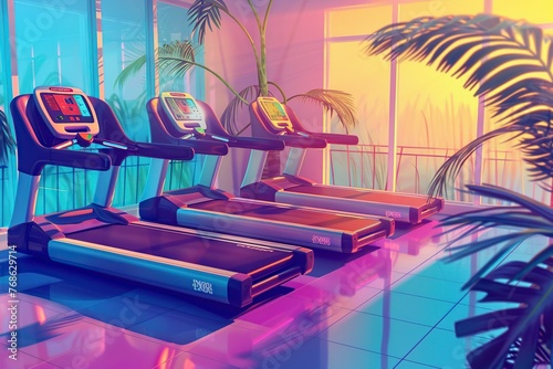 Fitness Room With Treadmill and Window