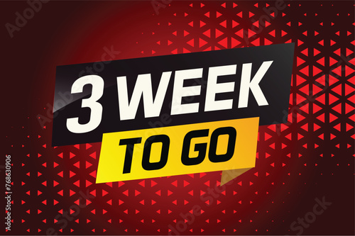 3 week to go word concept vector illustration and 3d style for use landing page, template, ui, web, mobile app, poster, banner, flyer, background, gift card, coupon

