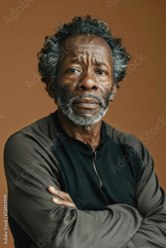 Mature black man in sports outfit portrait