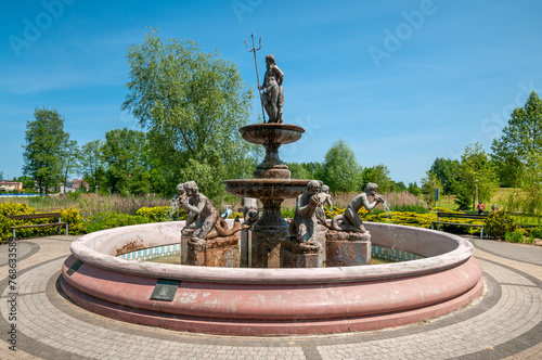 Fountain in the 600th Anniversary Park in Odolanów, Greater Poland Voivodeship, Poland photo