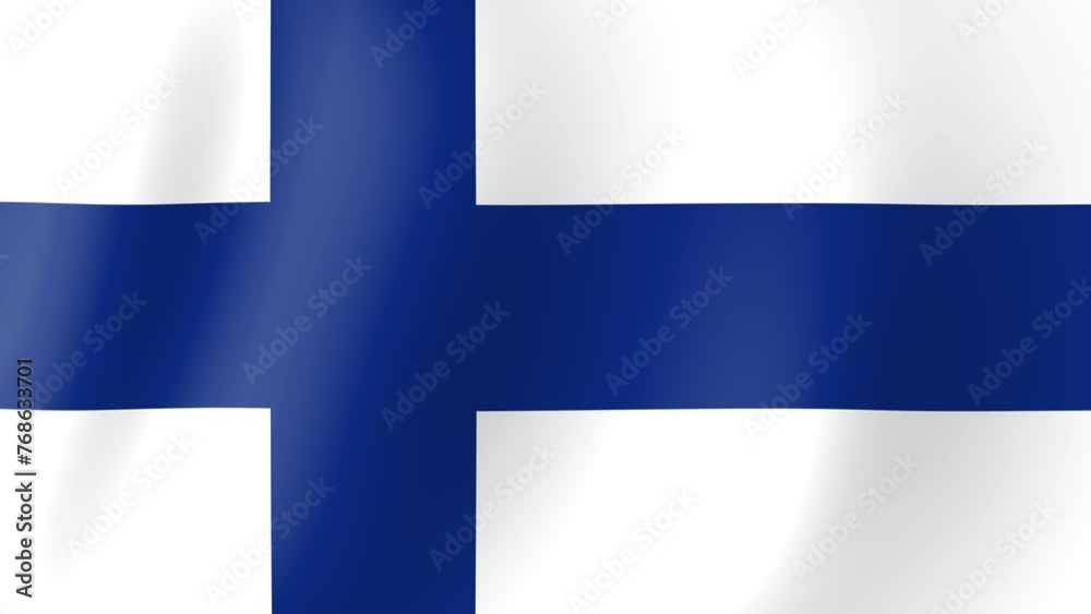 Animation of Finland flag waving in the wind. Background with flag of Finland for Finland independence day. Video for graphic editing, 4k animation Animation of Finland flag waving in the wind. Background with flag of Finland for Finland independence day. Video for graphic editing, 4k animation