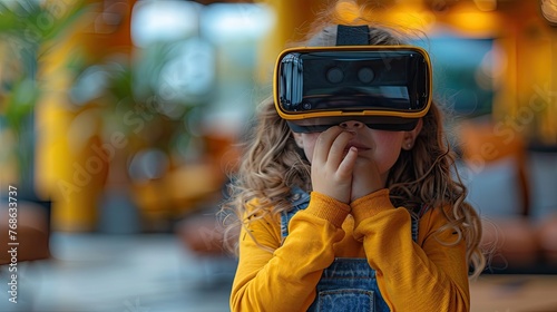 Children are playing virtual games. A world without borders, no limits.