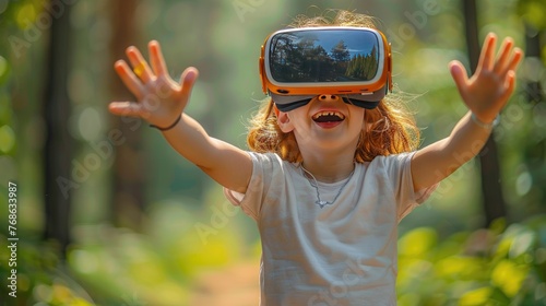 Children are playing virtual games. A world without borders, no limits.
