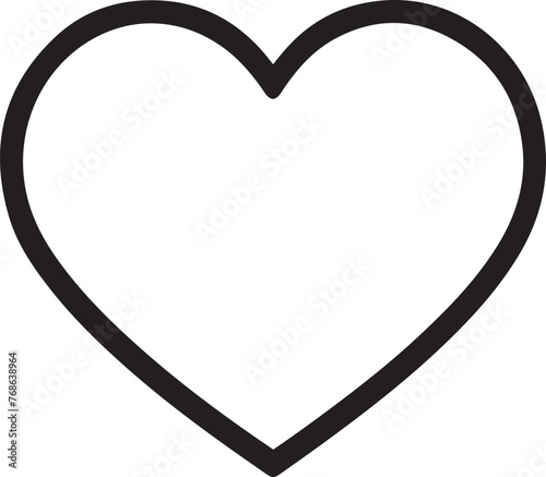 Outline heart icon isolated on a white background. Flat line minimal heart icon. Simple vector heart icon. Isolated heart icon for various projects.