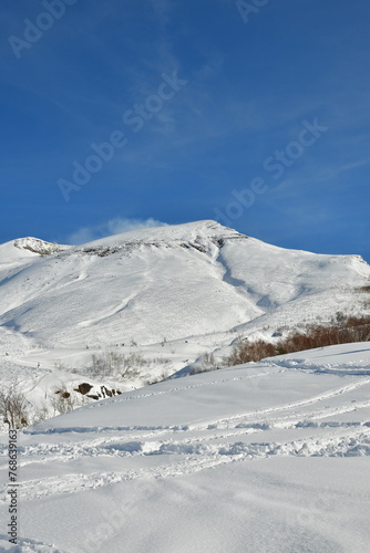 Ski touring hokkaido japan in winter snow beautiful outdoor landscape © Andreas