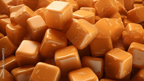 Caramel cubes background