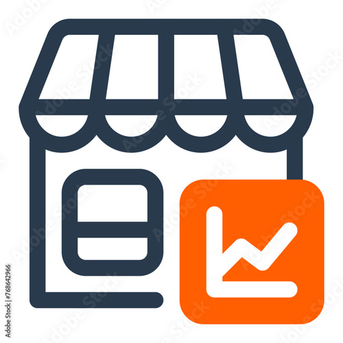 Market Trend Analysis and Forecasting with Business Intelligence Vector Icon Illustration
