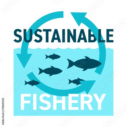 Sustainable fishery label - recycling sign