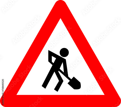 sign men at work