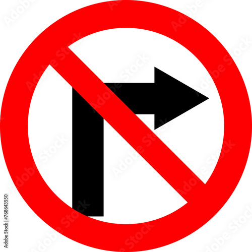 sign no right turn