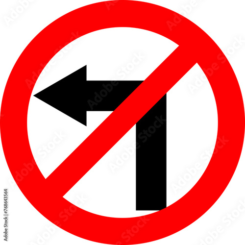 sign no left turn