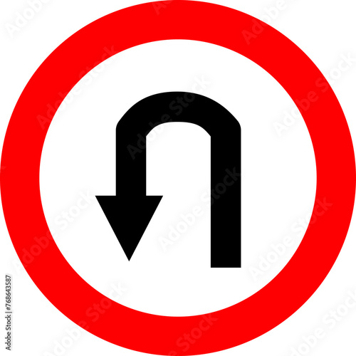 sign road u turn