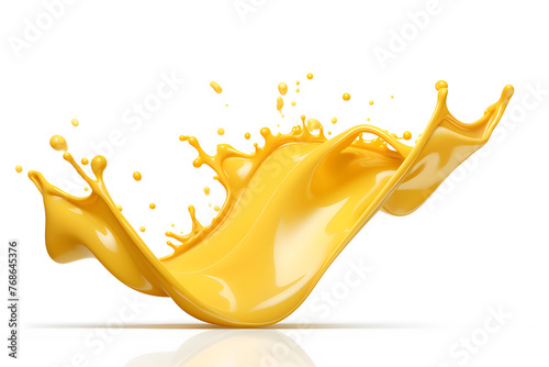 Yellow melted cheese splash isolated on white background © Oksana
