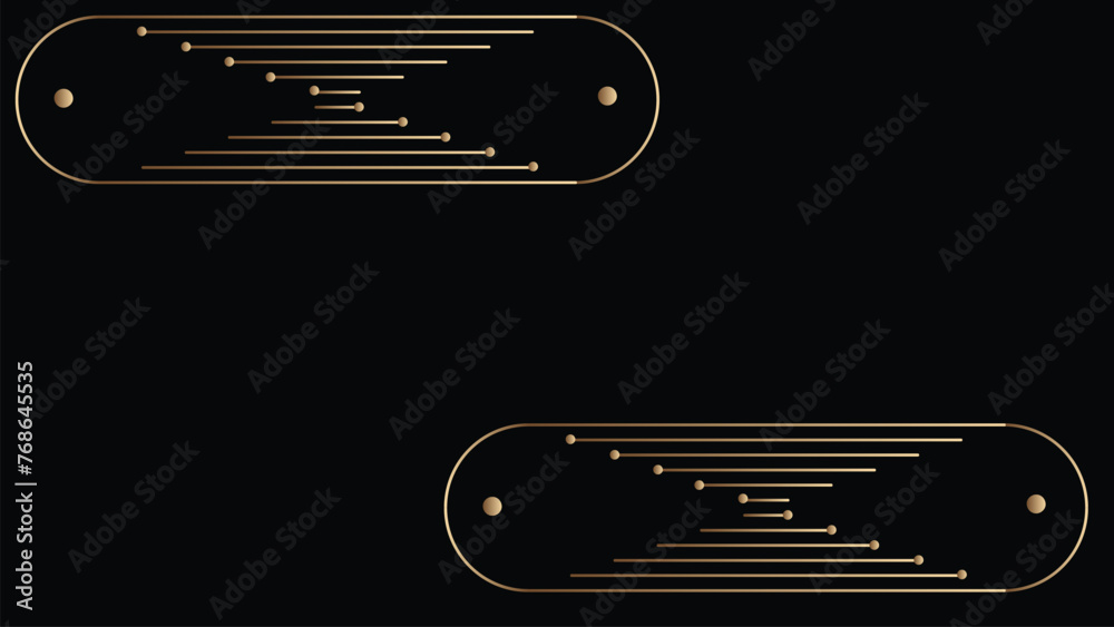 abstract black background with golden lines. Shiny gold geometric lines pattern. Elegant dark horizontal banner. Suit for cover, header, banner, brochure, corporate, presentation, website