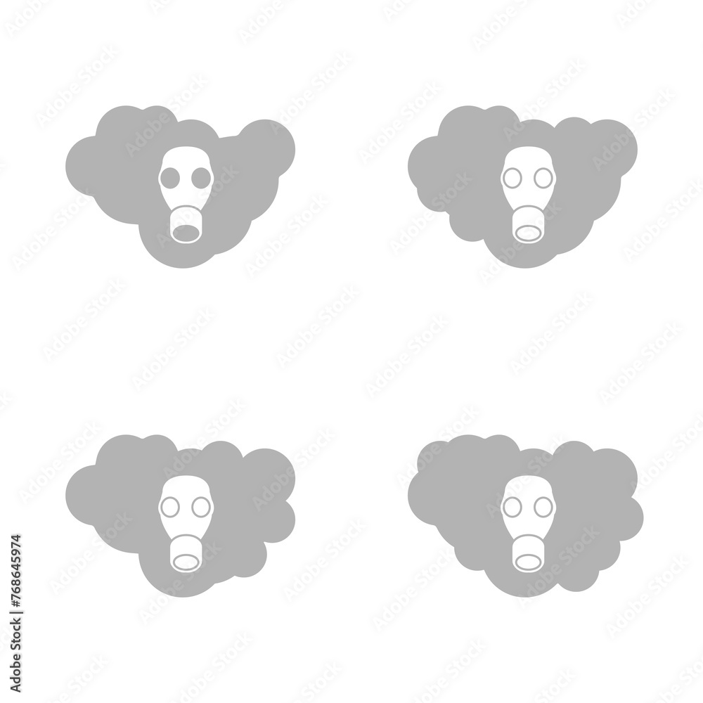 gas mask icon, gas cloud, on a white background, vector illustration gas mask icon, gas cloud, on a white background, vector illustration