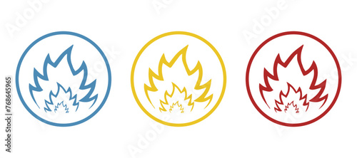 flame icon on a white background, vector illustration