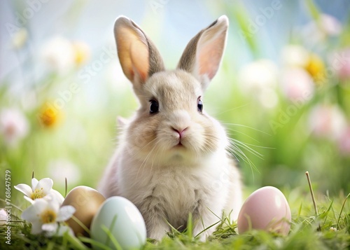 easter bunny and easter eggs