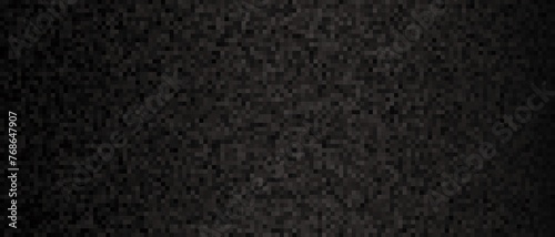 Abstract gradient grainy background banner in black and white. Pixelated panoramic web banner header backdrop design. Retro style., rough