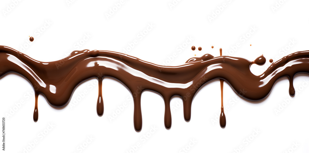 Melted chocolate dripping isolated on a white background Melted chocolate dripping isolated on a white background