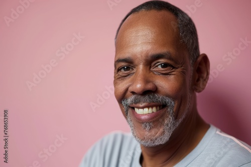 Portrait of a happy middle-aged African-American man smiling at the camera
