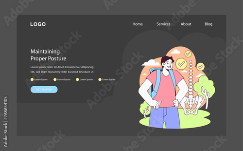 Posture alignment concept. Flat vector illustration. photo