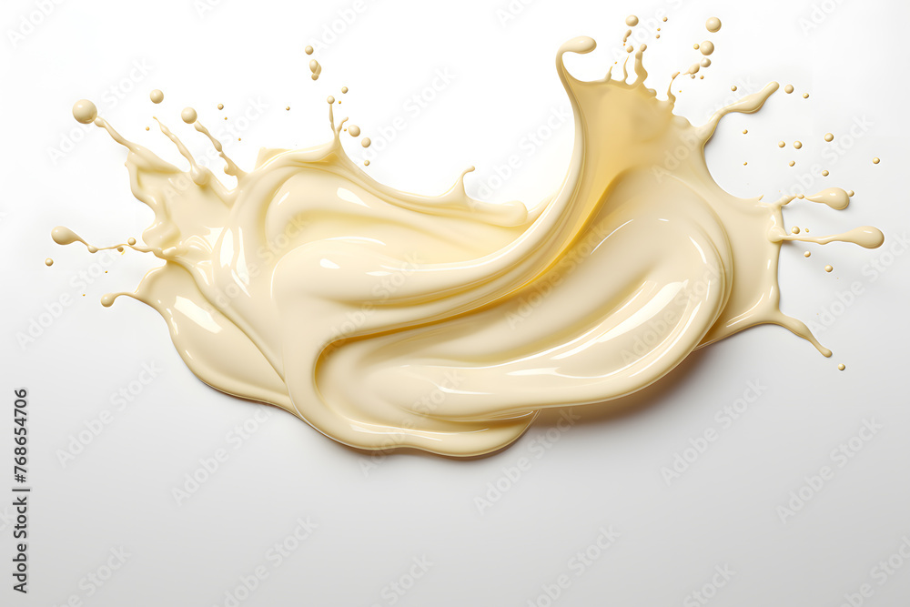 Twisted milk or white cream splash isolated on a white background Twisted milk or white cream splash isolated on a white background