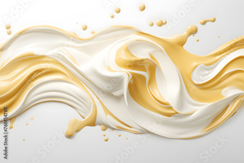 Twisted milk or white cream splash isolated on a white background