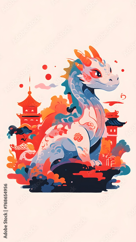 Dragon with Chinese New Year Theme Dragon with Chinese New Year Theme
