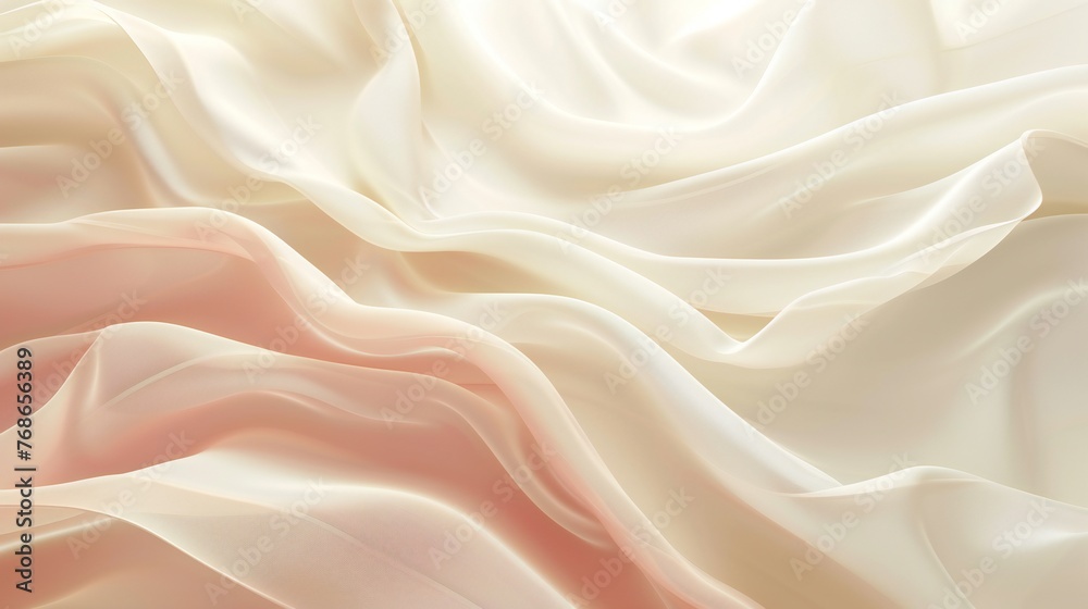 Fototapeta premium The tide of creamy hues washes over, blending shades of Ivory Mist and Gentle Coral in a soothing rhythm.