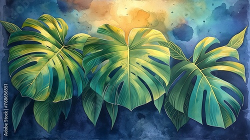 background with big leaves