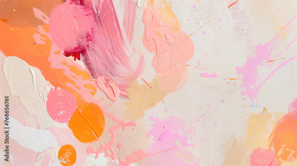 Art modern oil and acrylic smear blot canvas painting wall. Abstract grain texture pastel pink, violet, beige color stain brushstroke texture background. Generative AI Art modern oil and acrylic smear blot canvas painting wall. Abstract grain texture pastel pink, violet, beige color stain brushstroke texture background. Generative AI