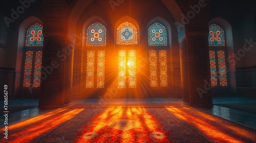 Ramadan kareem background with mosque window