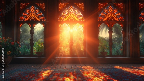 Ramadan kareem background with mosque window © natalikp