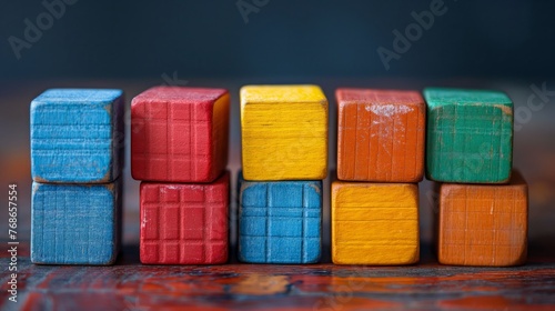 the toy blocks line up