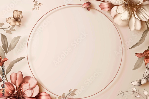 Elegant floral top view with blank space, ideal for wedding or Mother's Day.
