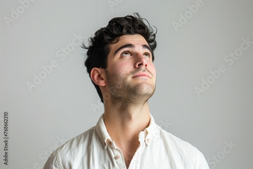 portrait of a man looking up