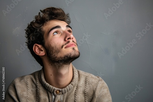 portrait of a person looking up