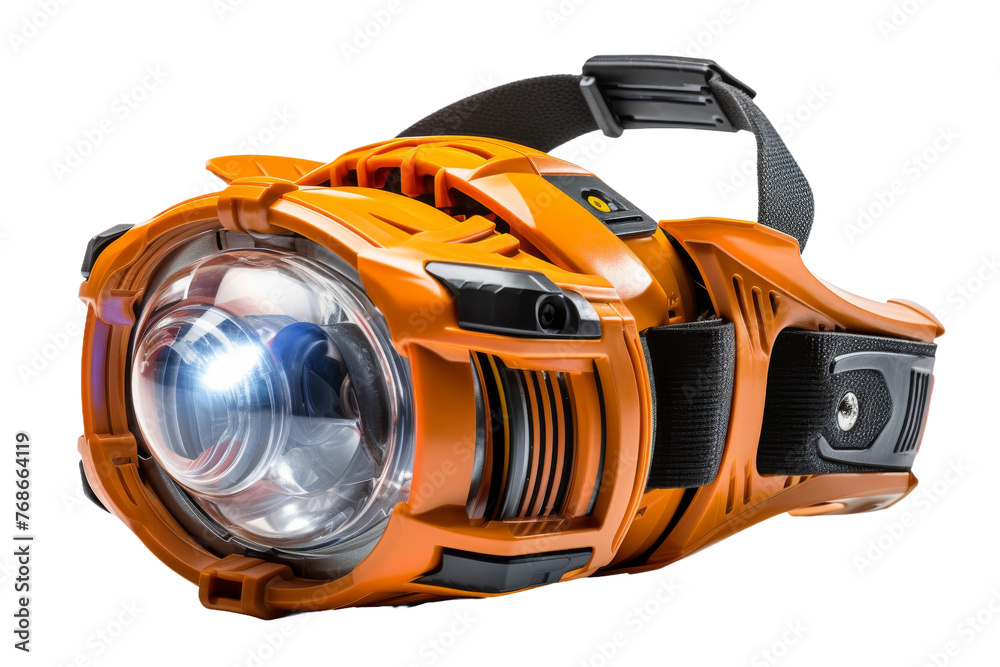 Illuminating Mystery: Close-Up of Headlight on White Background. On a White or Clear Surface PNG Transparent Background.