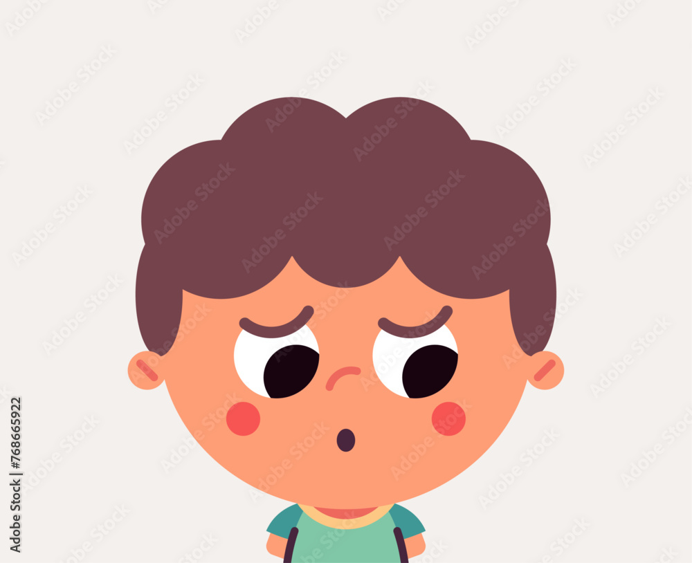 Cute child and boy character portrait of kid flat vector illustration isolated on background.
Cute child and boy character portrait of kid flat vector illustration isolated on background.