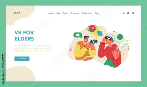 Virtual reality exploration concept. Vector illustration
