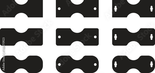Set of Necklace display card vectors icons in trendy Fill styles. Jewelry card. Necklace hang tags isolated on transparent background. Vectors illustration Designs Element for Web Page and Mobile App.