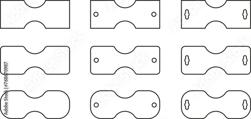 Set of Necklace display cards icons in line styles with editable stock. Jewelry cards. Necklace hang tags on transparent background. Vector illustration Designs Elements for Web Page and Mobile Apps.