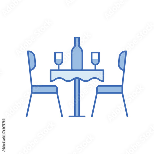 Blue Line  Romantic Date vector icon