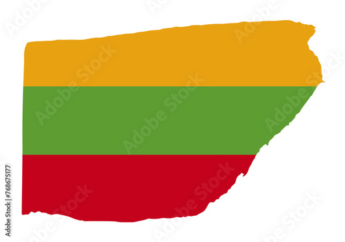 Lithuania flag with palette knife paint brush strokes grunge texture design. Grunge brush stroke effect