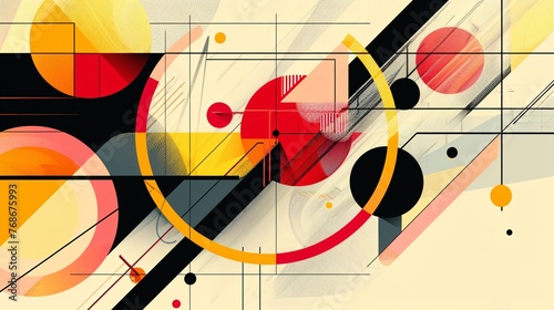 abstract background with colorful geometric shapes and lines
