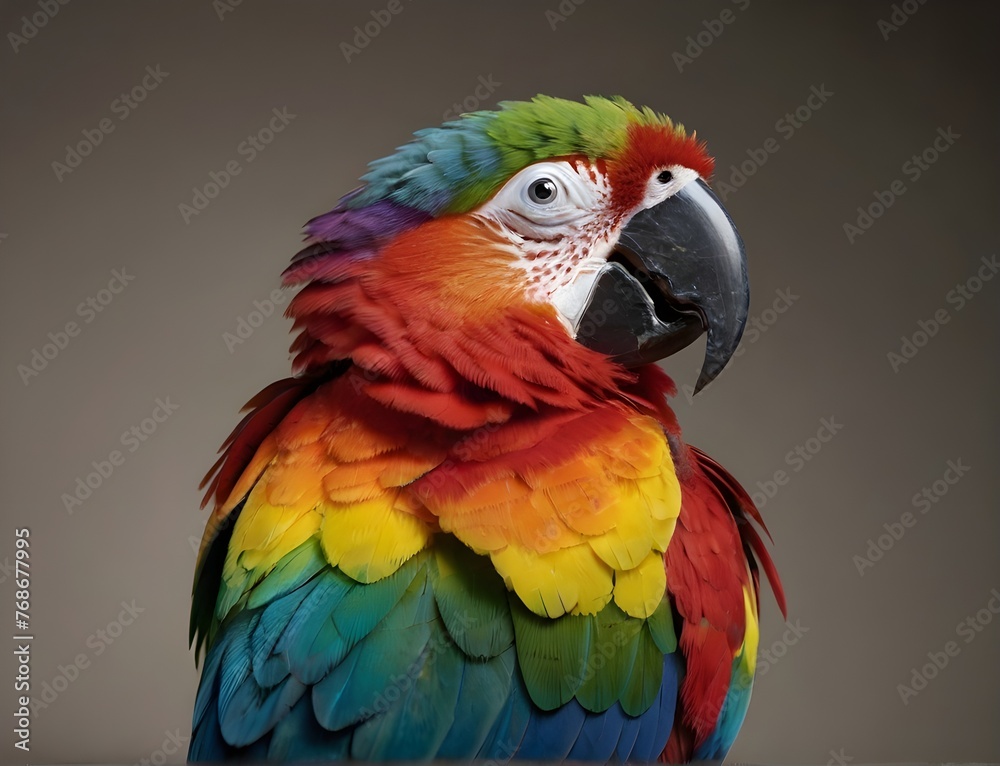 Obraz premium Rainbow parrot, LGBT colors